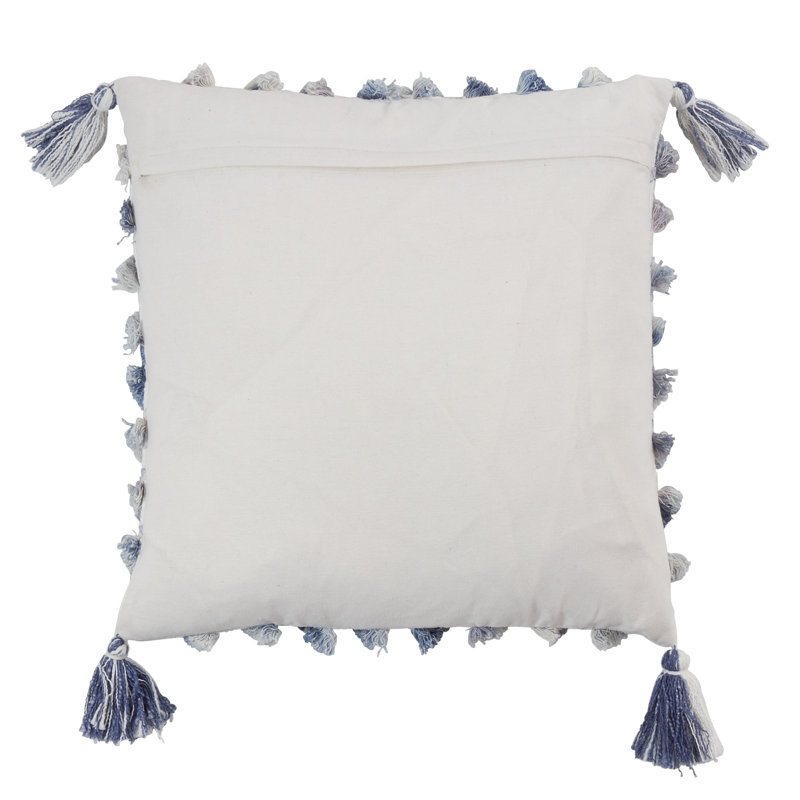 Cotton Throw Pillow, Ivory, Down Blend