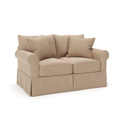 Amari 63" Rolled Arm Slipcovered Loveseat