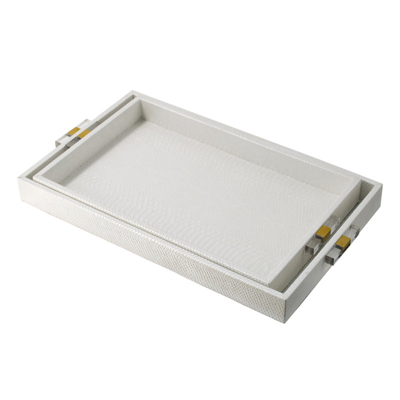 Ensemble de 2 plateaux de service