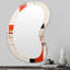 Rouge, noir, blanc, rétro, géométrie, rétro, géométrique, grand, asymétrique, grand, miroir mural-107228610