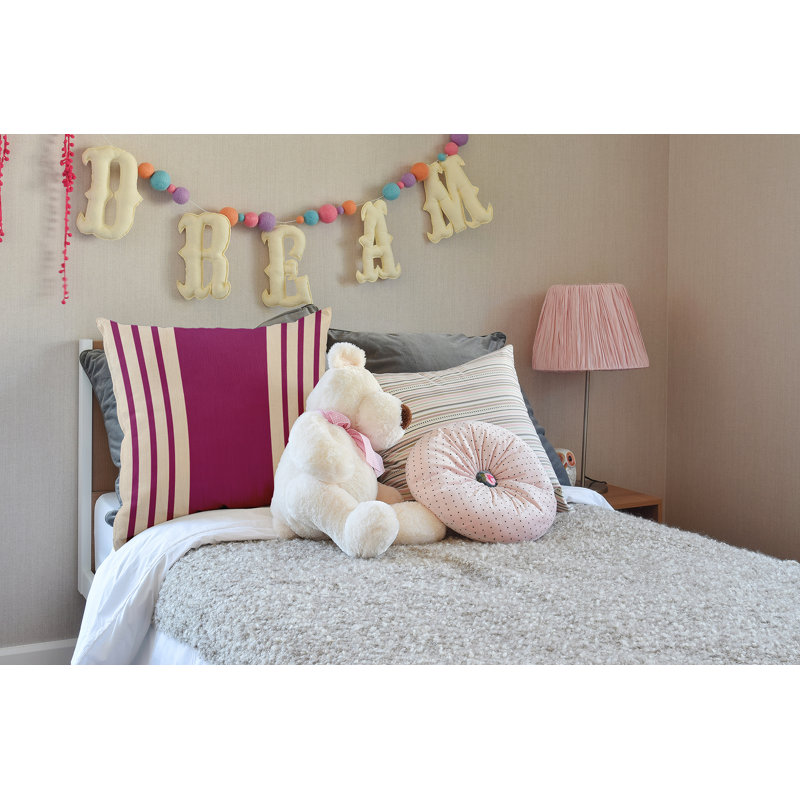 Coussin décoratif à rayures, 16 po x 16 po, Rose