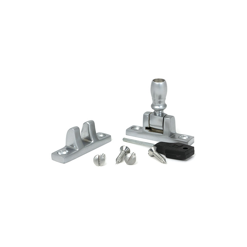 Mushroom Brighton Fastener - Narrow (Square), Satin Chrome
