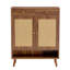 Armoire à chaussures multifonctionnelle moderne en MDF de couleur noyer qui se fond dans le style nordique-256860395