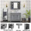 Ensemble de meuble-lavabo simple 35,1 po avec plateau en résine et miroir Deantwon-1474534620
