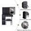 Petit meuble-lavabo de 29,2 po avec tiroir à gauche + tabouret rembourré, 2 blocs d'alimentation CA + 2 ports USB, support pour sèche-cheveux, très grand miroir coulissant à commande tactile à DEL, réglage de la luminosité tricolore, réglage de la luminosité-118098363