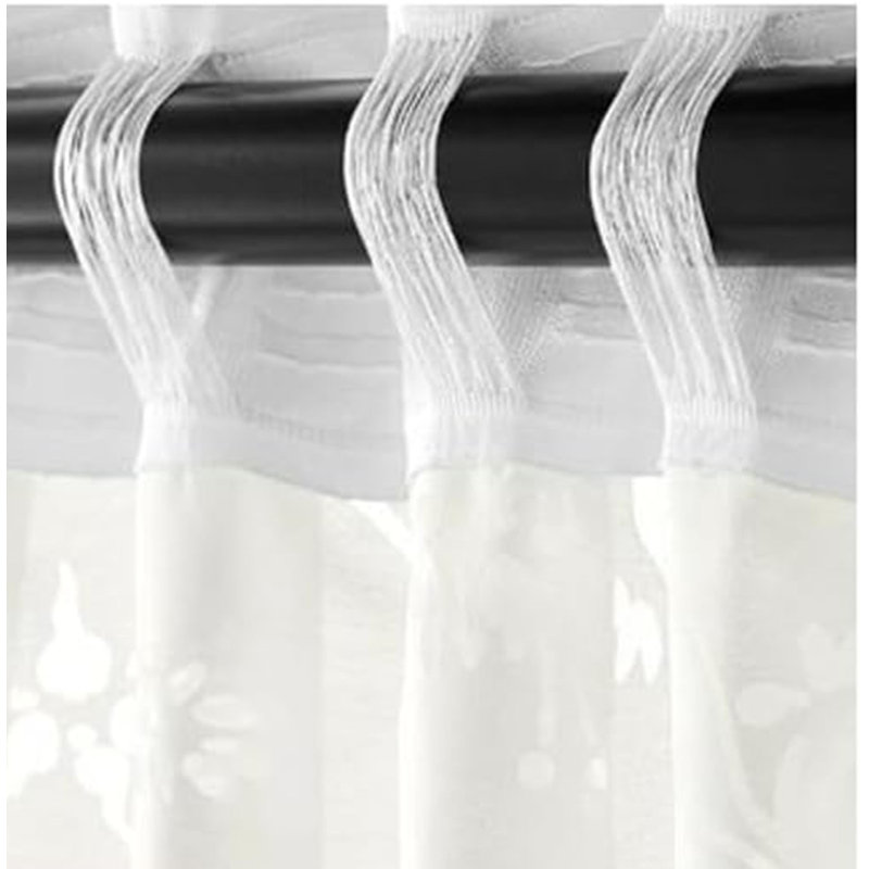 110cm Straight Tension Shower Curtain Pole & Hook Set, Matte Black