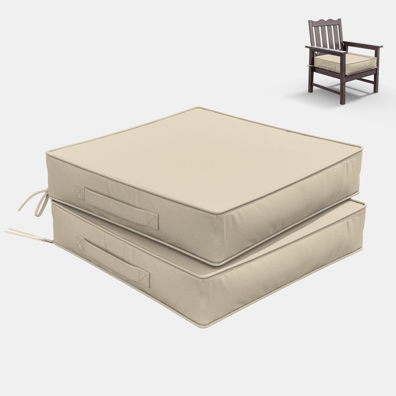 Outdoor 5” Seat Cushions And 24”X24” Outdoor Cushions Dining Seat Cushions , Beige