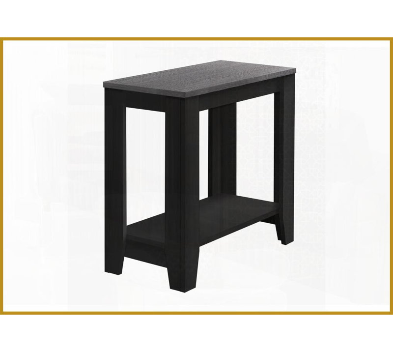 Noir transitionnel Table basse en stratifié gris - Deux niveaux d'économie d'espace pour le salon, la chambre à coucher