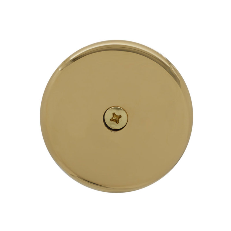 3-1/8" One-Hole Bathtub Overflow Faceplate and Screw, Polished Brass