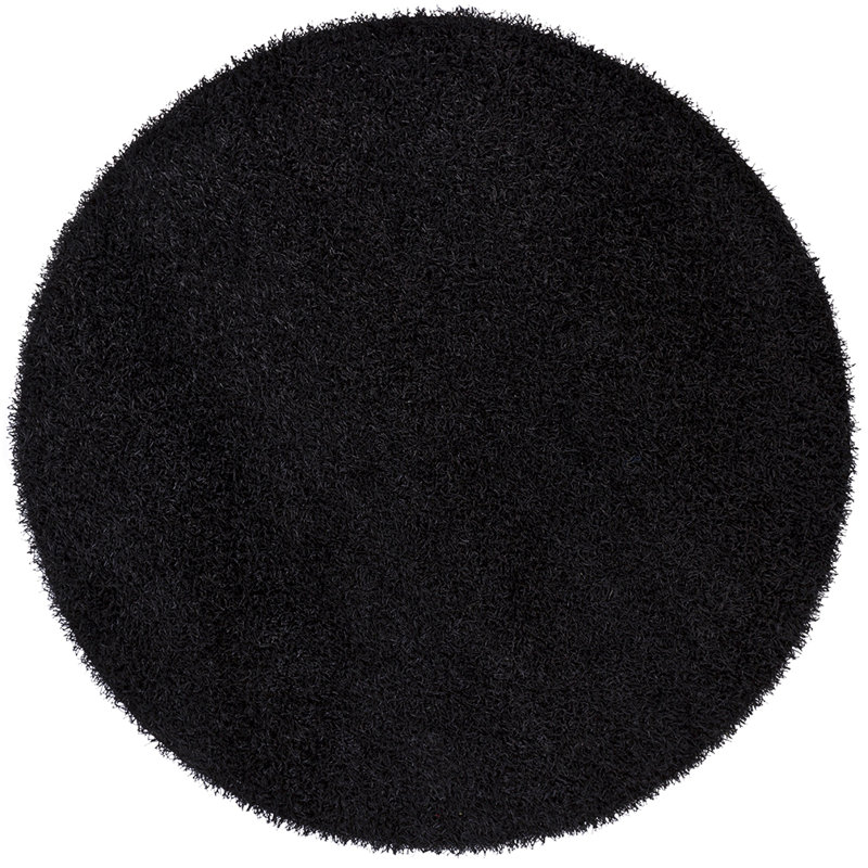 Zara Hand Loomed Modern Area Rug in Black, Round 7'9"