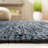 Lae Vintage Leather Hand Woven Leather/Cotton Striped Rug in Black/Beige-2129837544