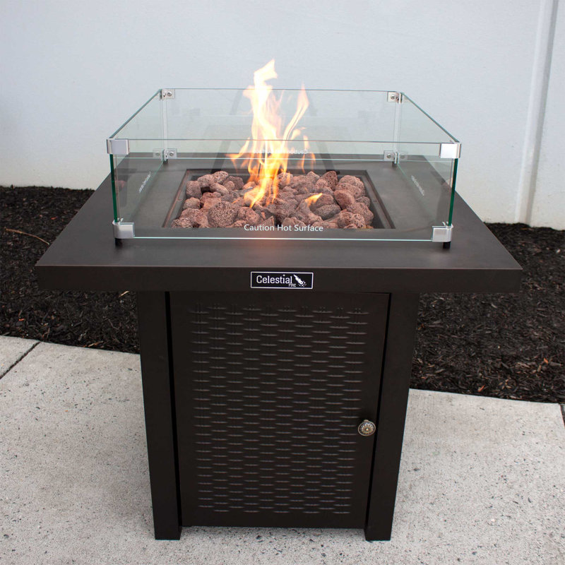 Celestial 23.5" Square Tempered Glass Wind Guard for Fire Pits
