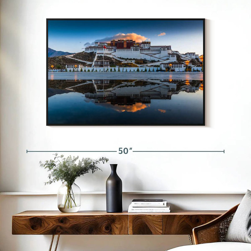 Palais du Pocala au Tibet, Cadre flottant noir, 40 po x 27 po