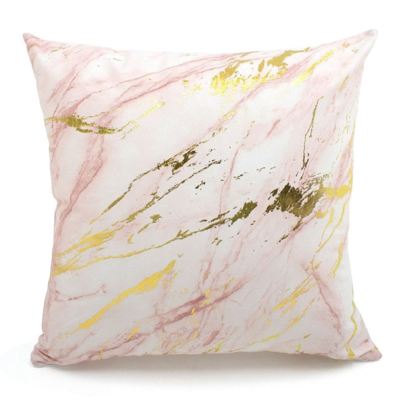 Tario Square Throw Cushion With Filling, Pink