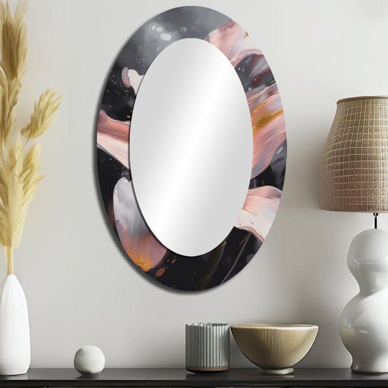 Miroir mural blanc moderne gracieux Lilies IV, 36 po x 24 po