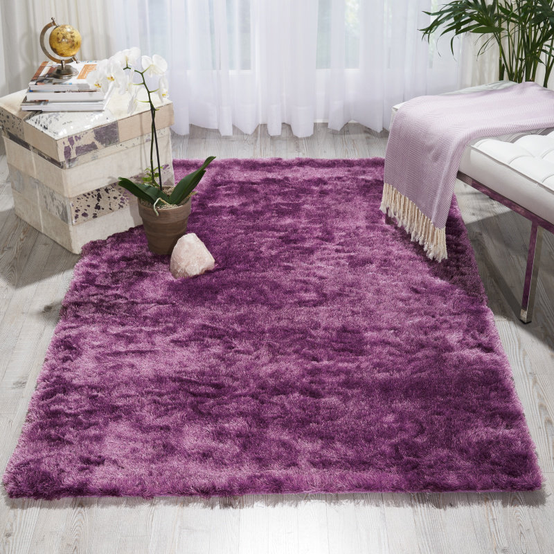 Ebern Designs Pilipenko Shag Hand-Tufted Lavender Area Rug & Reviews ...