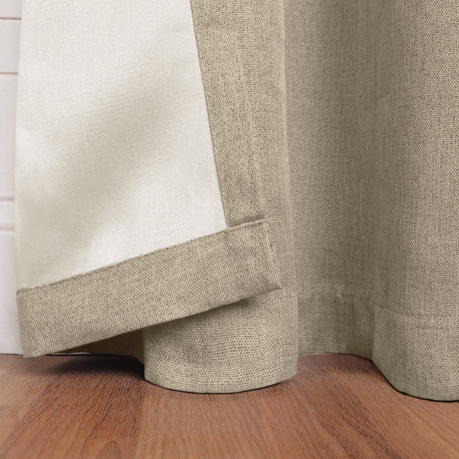 Linen Inspired Room Darkening Curtain Panel, Frosted Almond, Grommet 42" W x 63" L