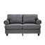Moderne et confortable 59,5 po 2 places, canapé 100% rembourré, accoudoirs ronds avec rangement, structure en bois massif, coussin éponge haute densité à ressorts ensachés, housses de coussin amovibles de style classique