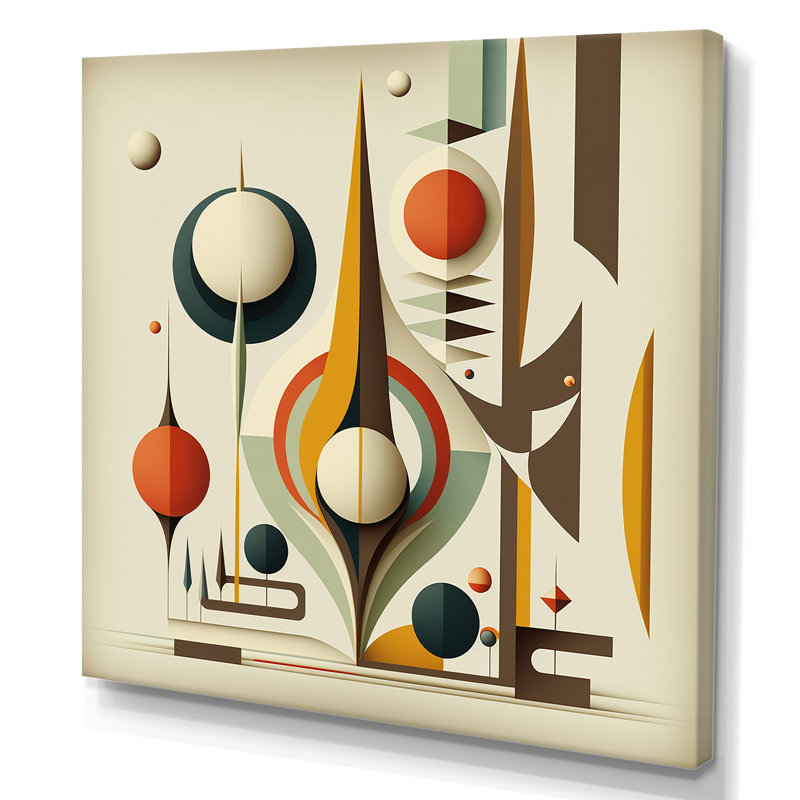 Art mural encadré rétro Mid-Century, L 16 po x H 16 po