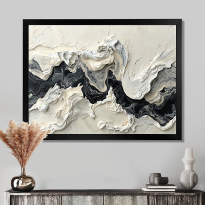 Marbre moderne, transfert de l'encre monochrome V - art mural abstrait en marbre