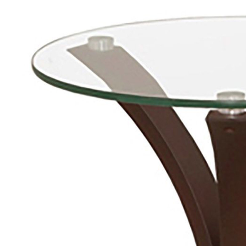 Castillo Glass Side Table, Curved Base