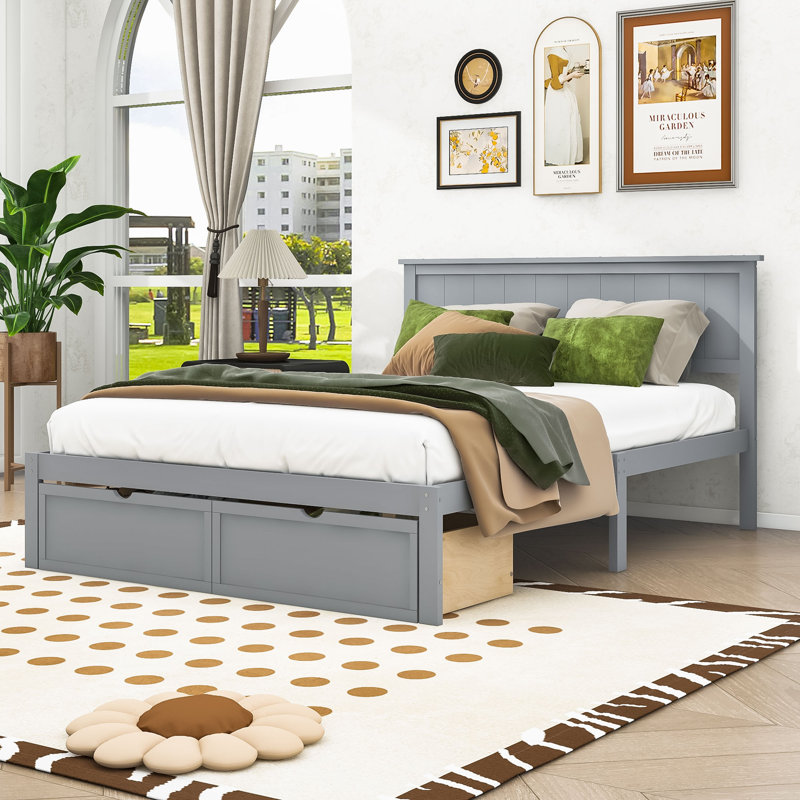 Hinkson Storage Platform Bed, Gray
