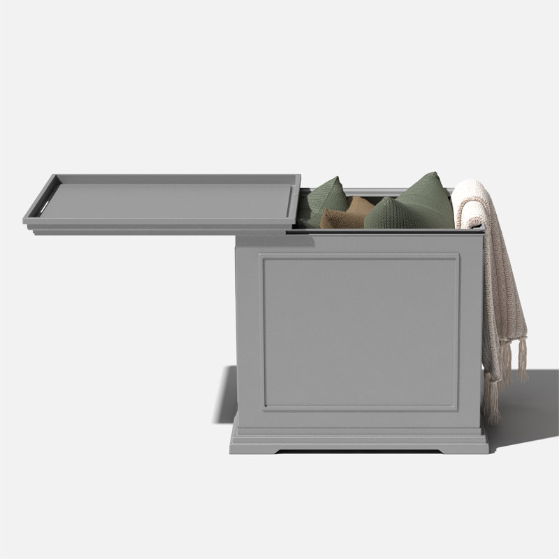 Brixton Black Plastic 2-in-1 Tray and Storage Table