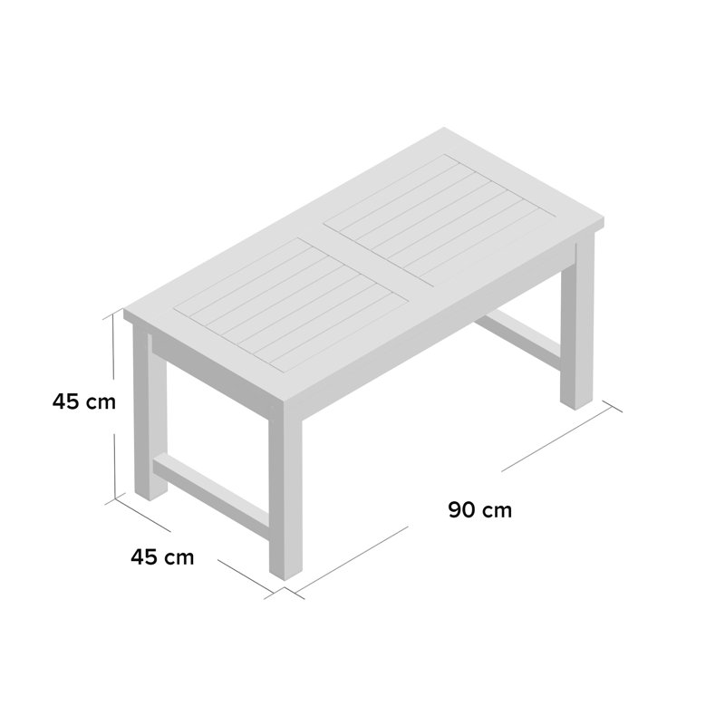 Bodalla Rectangular Teak Outdoor Coffee Table , 90cm cm W 45cm cm D