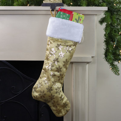 20.5" Sequin Snowflake Christmas Stocking
