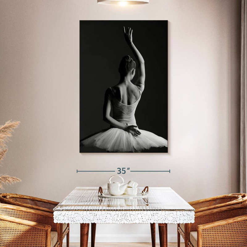 Enn Ballerina In White, 51" H x 34" W