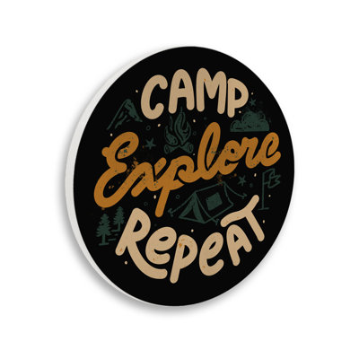 Camp Explore Repeat Wall Plaque, design by Tobe Fonseca