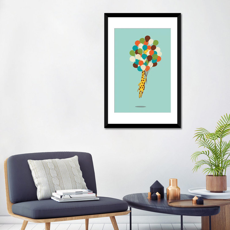 «Floating Away», impression sur toile, Blanc, Papier d'art encadré noir, H 24 po x l 16 po x P 1 po