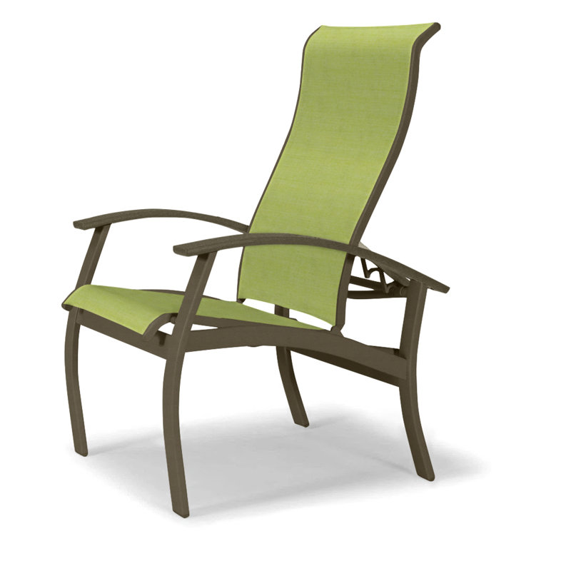 Chaise de patio Askar, Beachwood, Lime 38D Sunbrella®, Bois de plage texturé