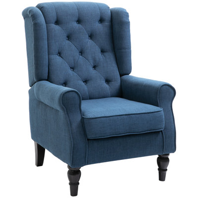 Crisbel Accent Armchair Home Furniture Retro Tufted Club Wood Fabric
