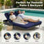 Lit de jour d'extérieur en osier pour 2 personnes, chaise longue de patio avec coussins et dossiers réglables à 6 positions-201494683