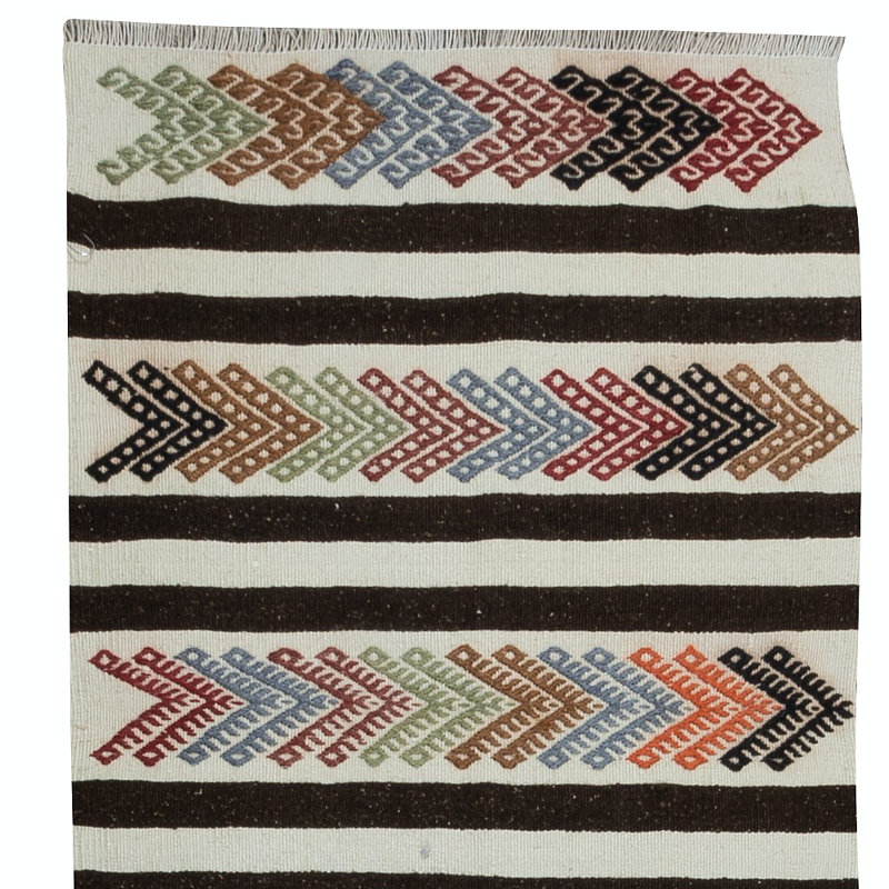 2.2x15 Ft FlatWeave Narrow and Long Runner Kilim for Hallway Decor, Hand-Woven Striped Corridor Rug