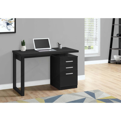 Bureau d'ordinateur, bureau personnel, ordinateur portable, installation à gauche, à droite, tiroirs de rangement, travail, contemporain, moderne