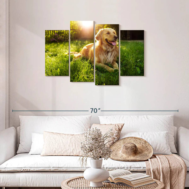 Sunny Golden Retriever, H 27 po x l 43 po