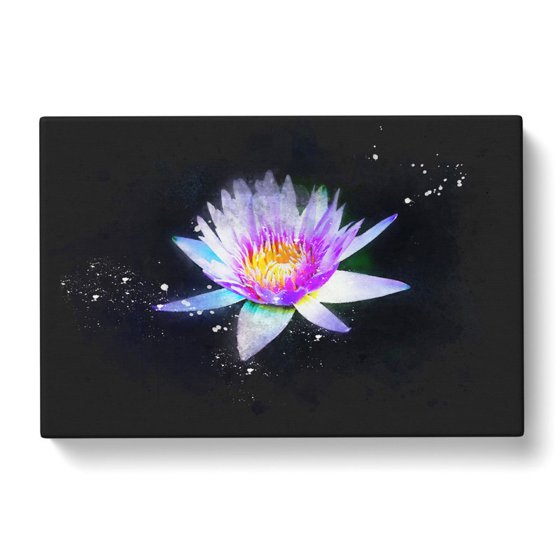 Violet Water Lily - Wrapped Canvas Painting Print, 40cm H x 60cm W x 3cm D
