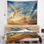 Girafe sur la tapisserie de dunes de sable Animal-28485239