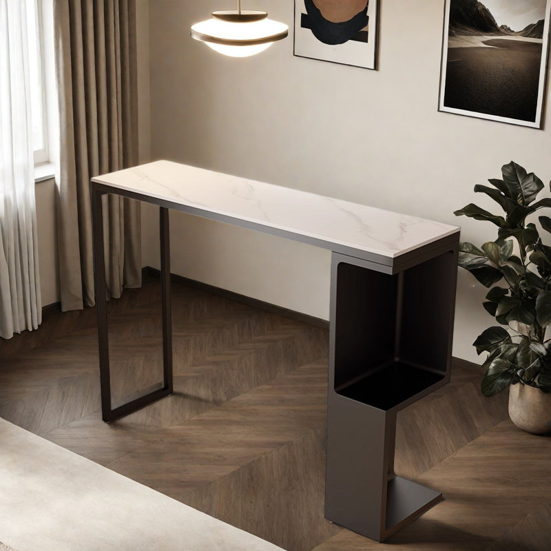 Tables et chaises de bar de cuisine d'inspiration design, H 41,3 po x L 62,9 po x l 15,7 po, Noir