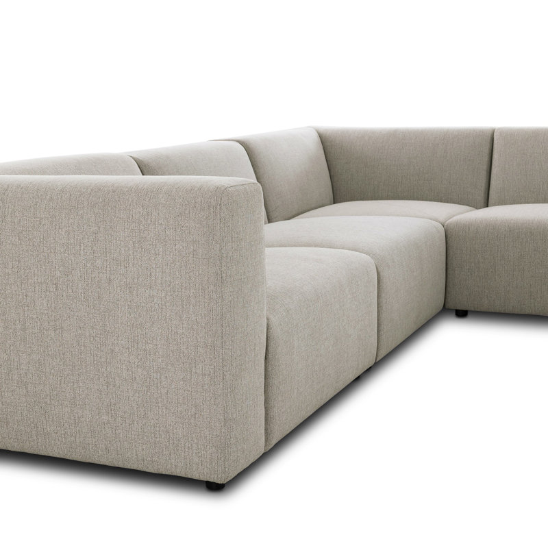 Lawndale Sectional, Napa Sandstone Polyester, Right Hand Facing