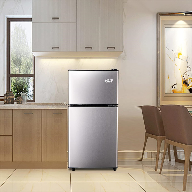 Réfrigérateur compact 3,5 pi³ avec réfrigérateur, Argent argent