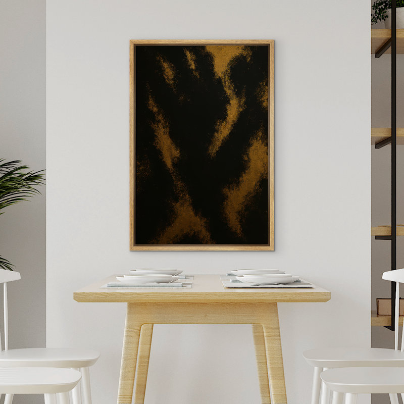 Reproduction d'art abstrait sur toile encadrée pour décoration intérieure moderne, H 24 po x l 16 po, Naturel