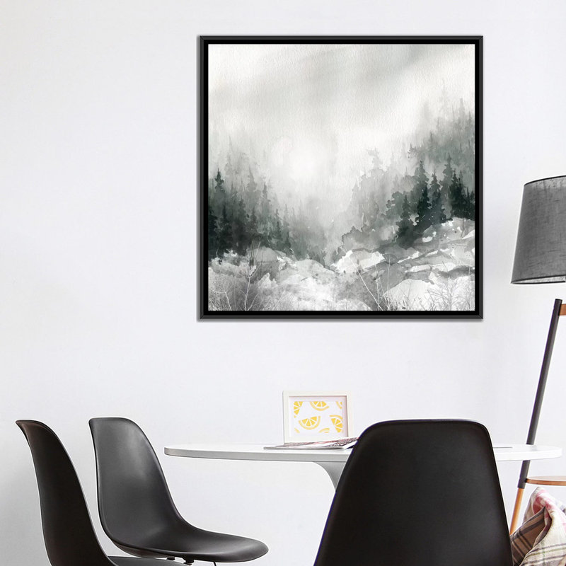 "crépuscule" sur la toile, impression sur toile, H 18 po x l 18 po x P 1,5 po, Toile avec cadre noir, Pas de tapis