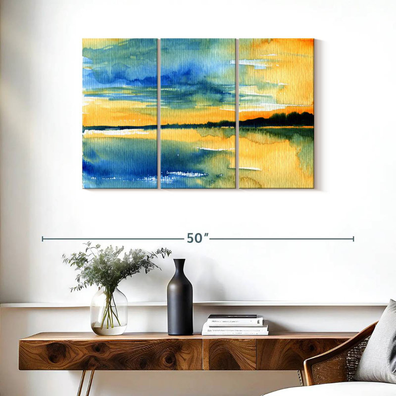 Avery Sunlit Abstract Landscape, 24" H x 38" W