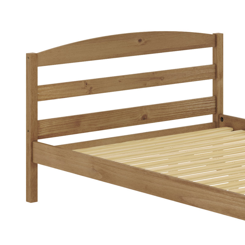 Lit plateforme en bois massif Dilakshan, Double, Chêne
