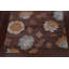 Tapis brun floral en laine touffeté à la main