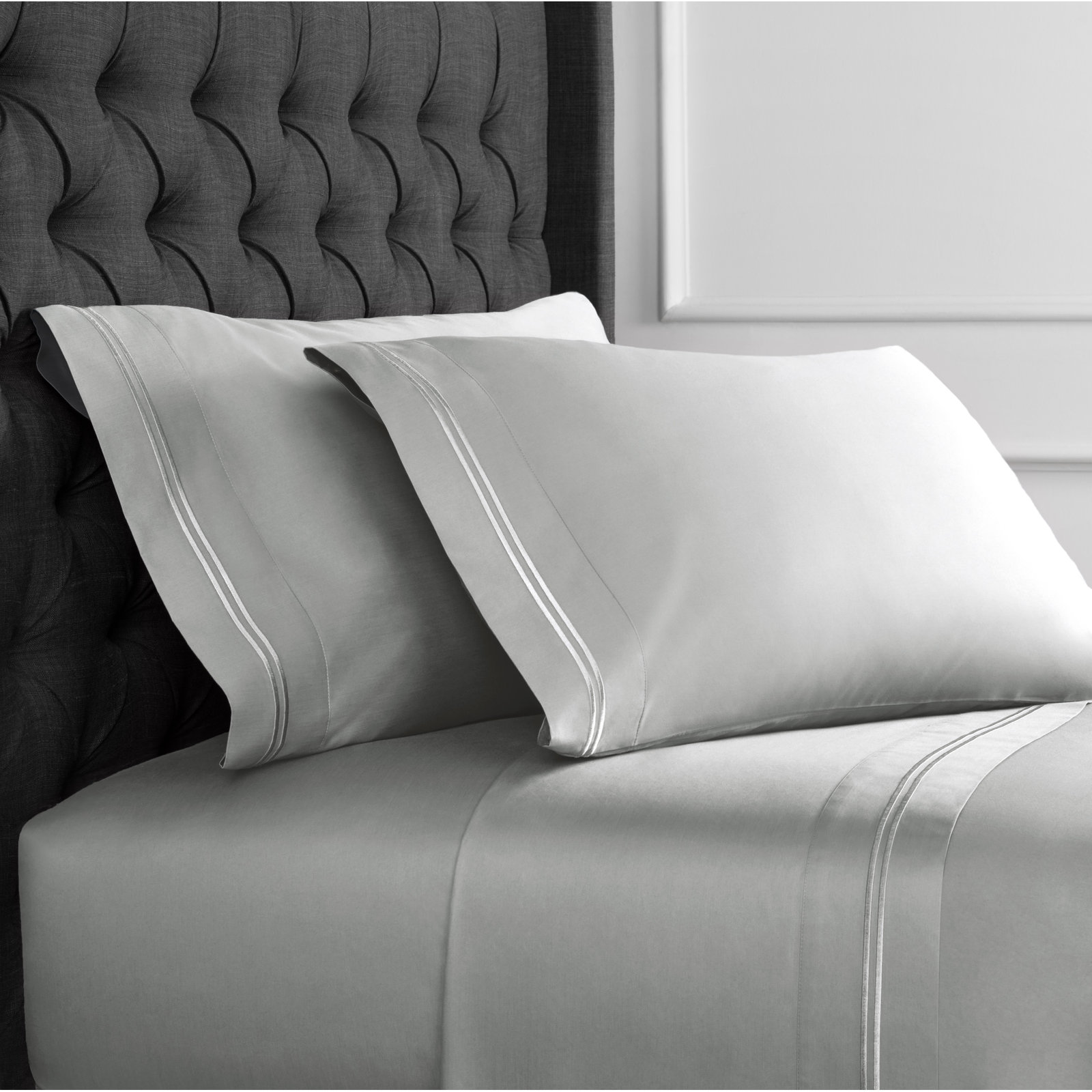 Benin Cotton Sheet Set, King, Silver