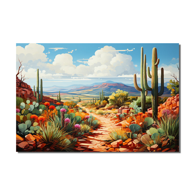 Corail vert cactus désert gardien orgue - art mural floral salon